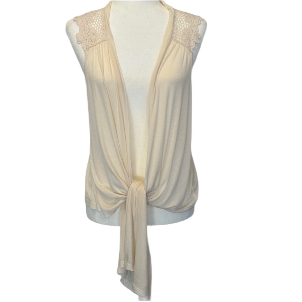 IXX Women’s Open Front Crochet Lace Beachy BOHO Vest | Size Large